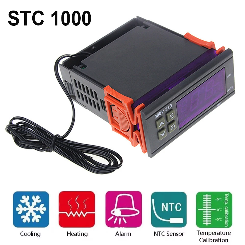 

LED Digital Temperature Controller, Thermostat, Thermoregulator, Incubator Relay, Heating and Cooling, 12 V, 24V, 220V, STC-1000