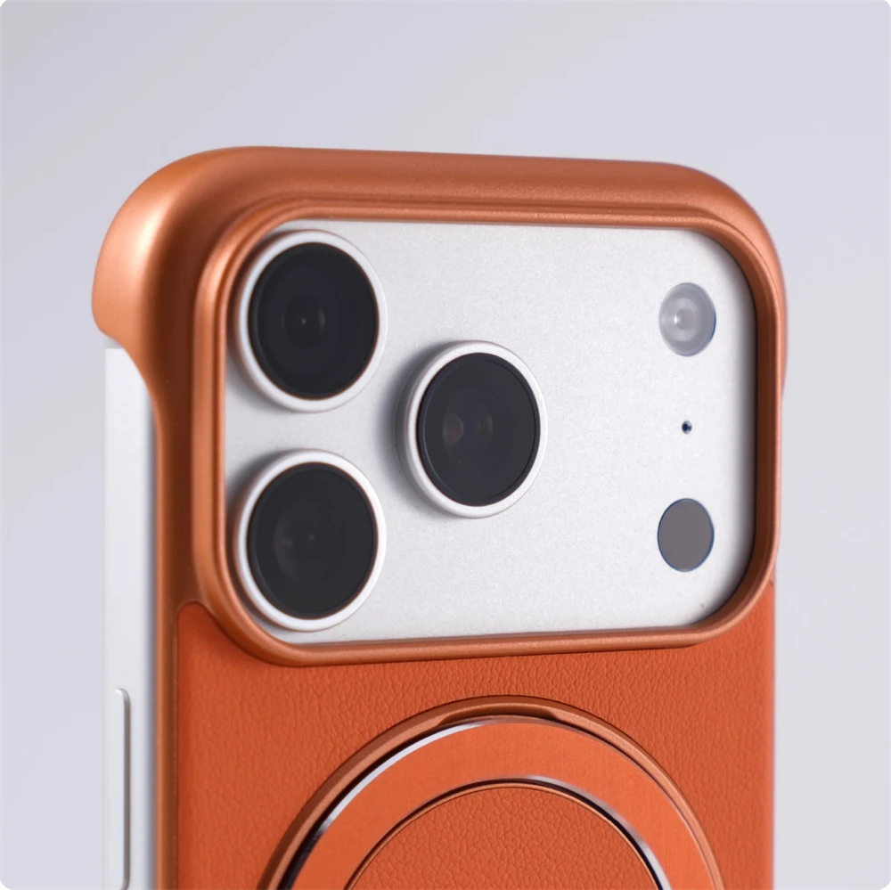 Ultracienkie, bezramkowe etui magnetyczne z podstawką do iPhone'a 17 Pro Max Air 16 15 14 Plus 13 12, kompatybilne z bezprzewodowym ładowaniem MagSafe. — zdjęcie produktu 4