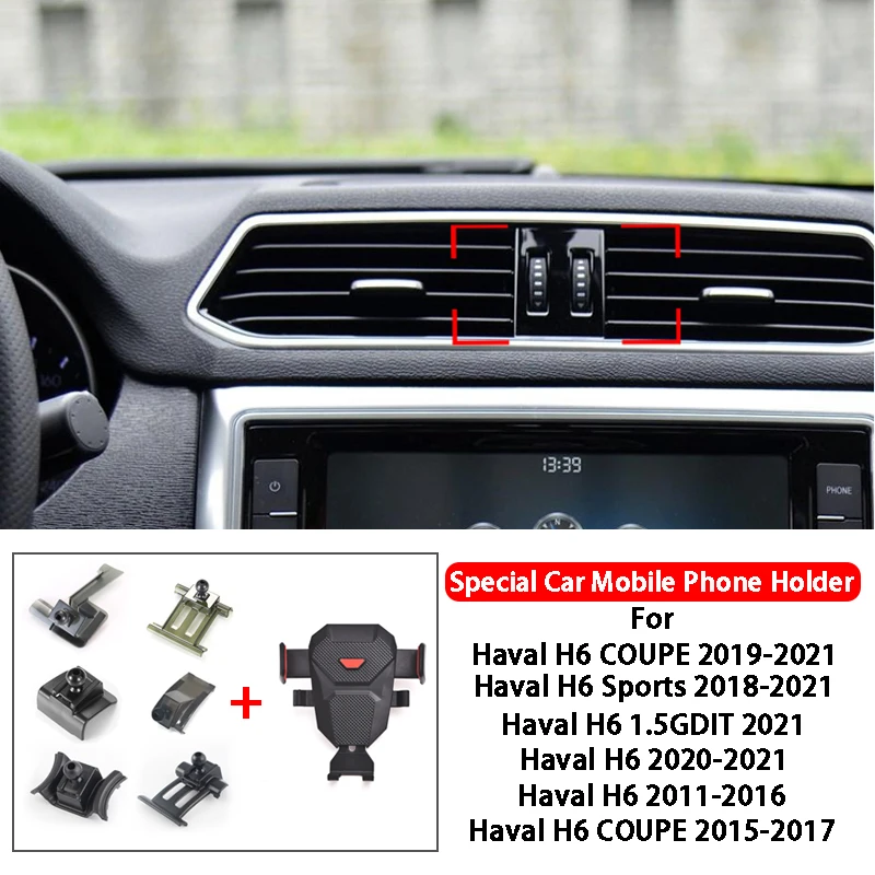 

Car Mobile Phone Holder For Haval H6 H6 COUPE H6 Sports H6 1.5GDIT Air Vent Interior Dashboard Accessories Phone Holder