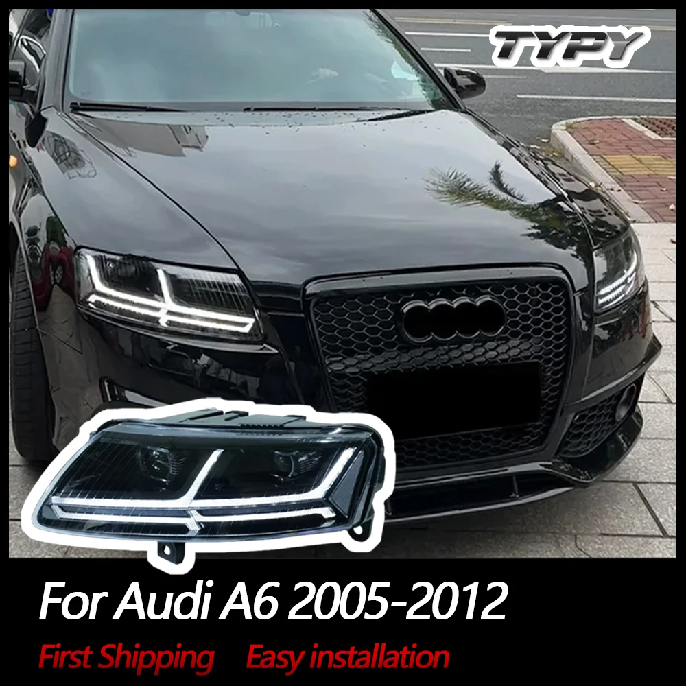 

Автомобильный свет TYPY для Audi A6 2005-2012, фара, светодиодный проектор, дневные ходовые огни, автомобильные аксессуары