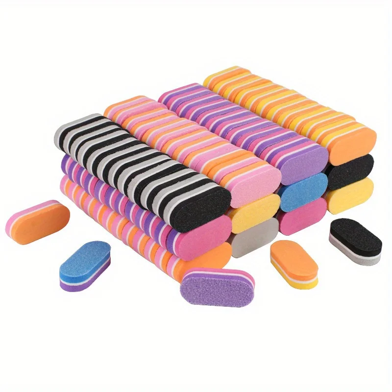 18Pcs Mini Nail Sponge Files and Buffers Set, Double-Sided Oval Nail Buffing Blocks, Unscented Manicure
