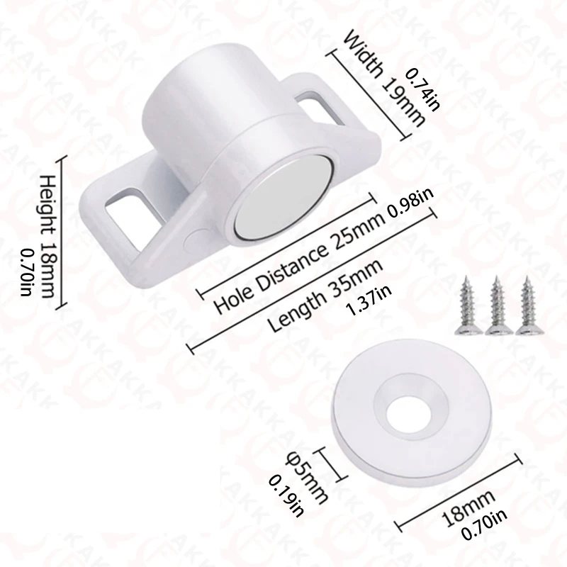 Durable Zinc Alloy Cabinet Catch Magnet Door Stop For Closet Cupboard