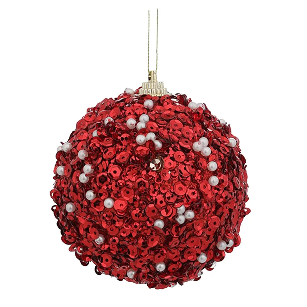 1pc 8cm glitter bola de natal ornamentos para decoração da árvore de natal bolas penduradas enfeites de bola de natal feriado sazonal deco