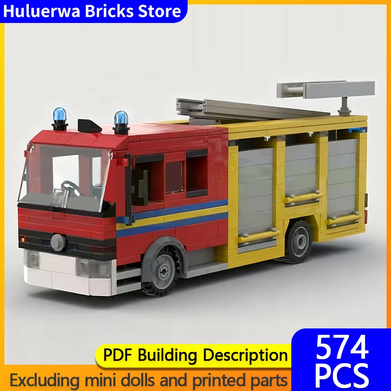 

City Car Model MOC Building Bricks London City Fire Engine Modular Technology Gifts Holiday Assemble Children Toys Suit