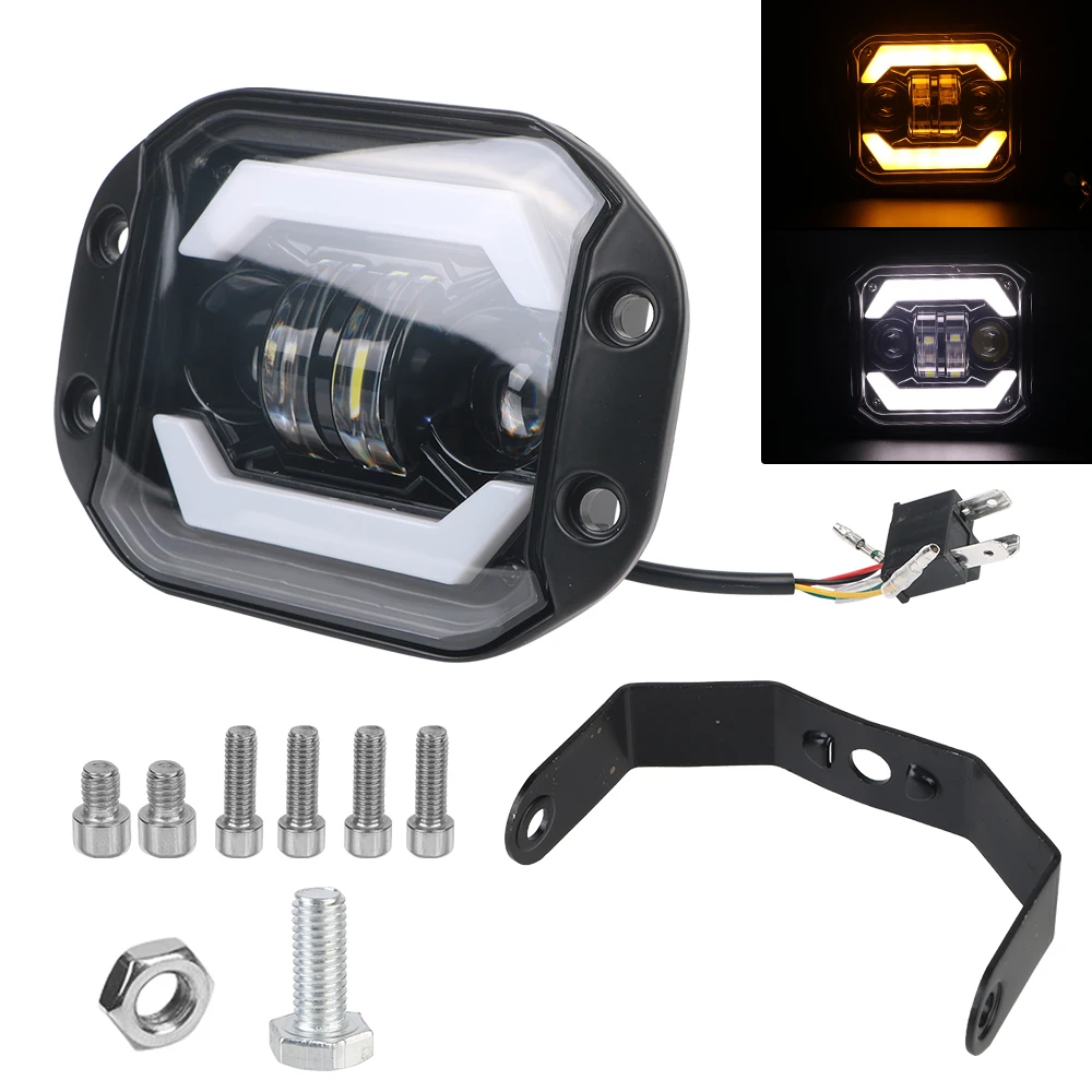 12V Flush Mounted 5 Inch Waterproof DRL LED Headlights Car LED Spotlight for Jeep Truck Off Road 4X4 SUV Driving Work Light