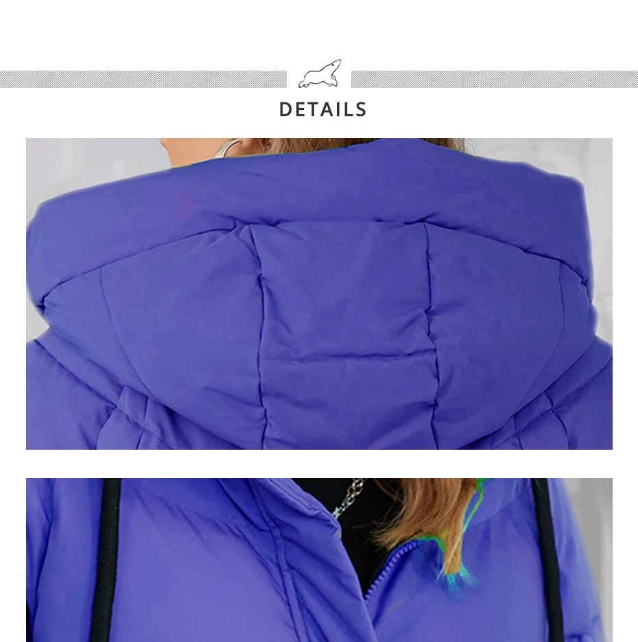 ICEbear Women's Winter Padded Jacket 2024 Hooded Zipper Warm Stylish Coat GWD3781I