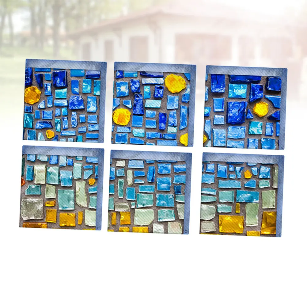 6Pcs Anti Slip Sticker PVC Mosaic Bathtub Decor 15x15cm Easy Apply Wall Tile Non Slip Bath Sticker Waterproof Bathroom