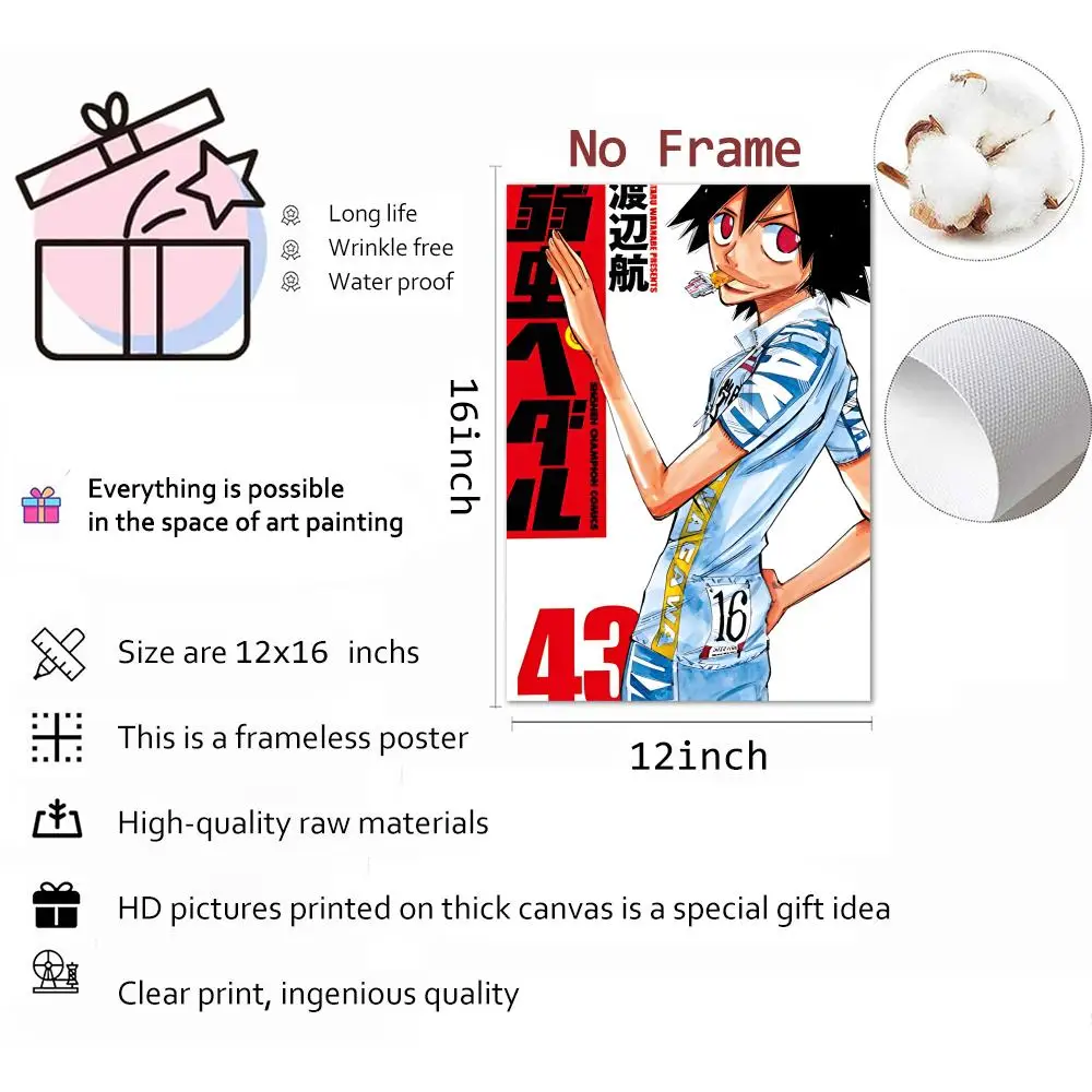 Manga Tournament Sports Yowamushi Pedal Painting Calligraphy Canvas Wall Art Mural Living Room Canvas Decor Gifts