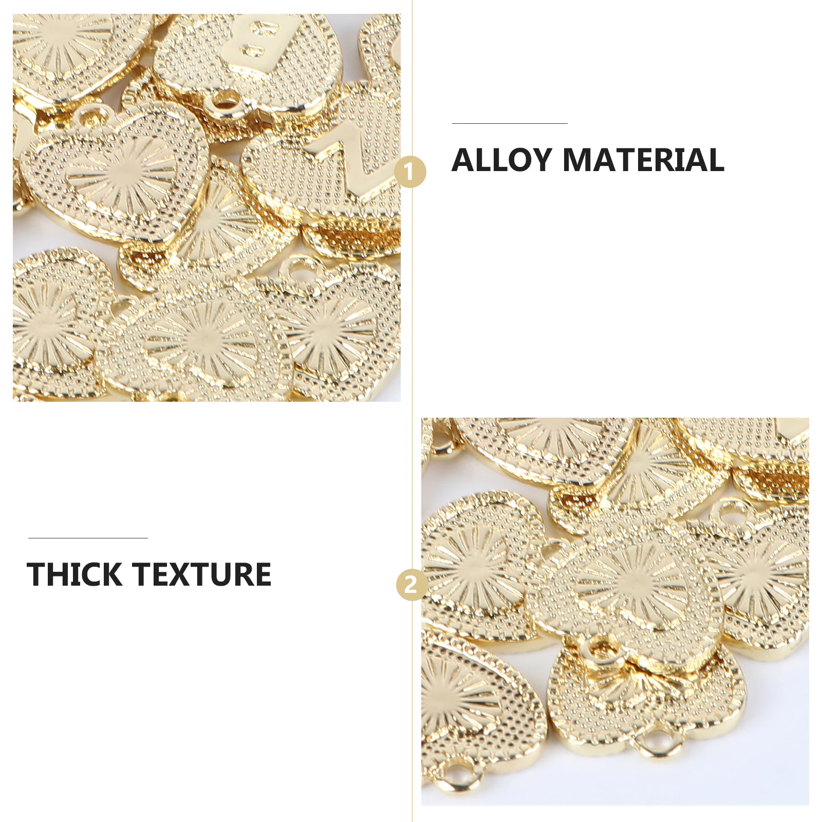 

26 Pcs Heart Shaped Alloy Pendants Decorative Jewelry Accessories DIY Supplies Bright Color H made Necklaces Bracelets