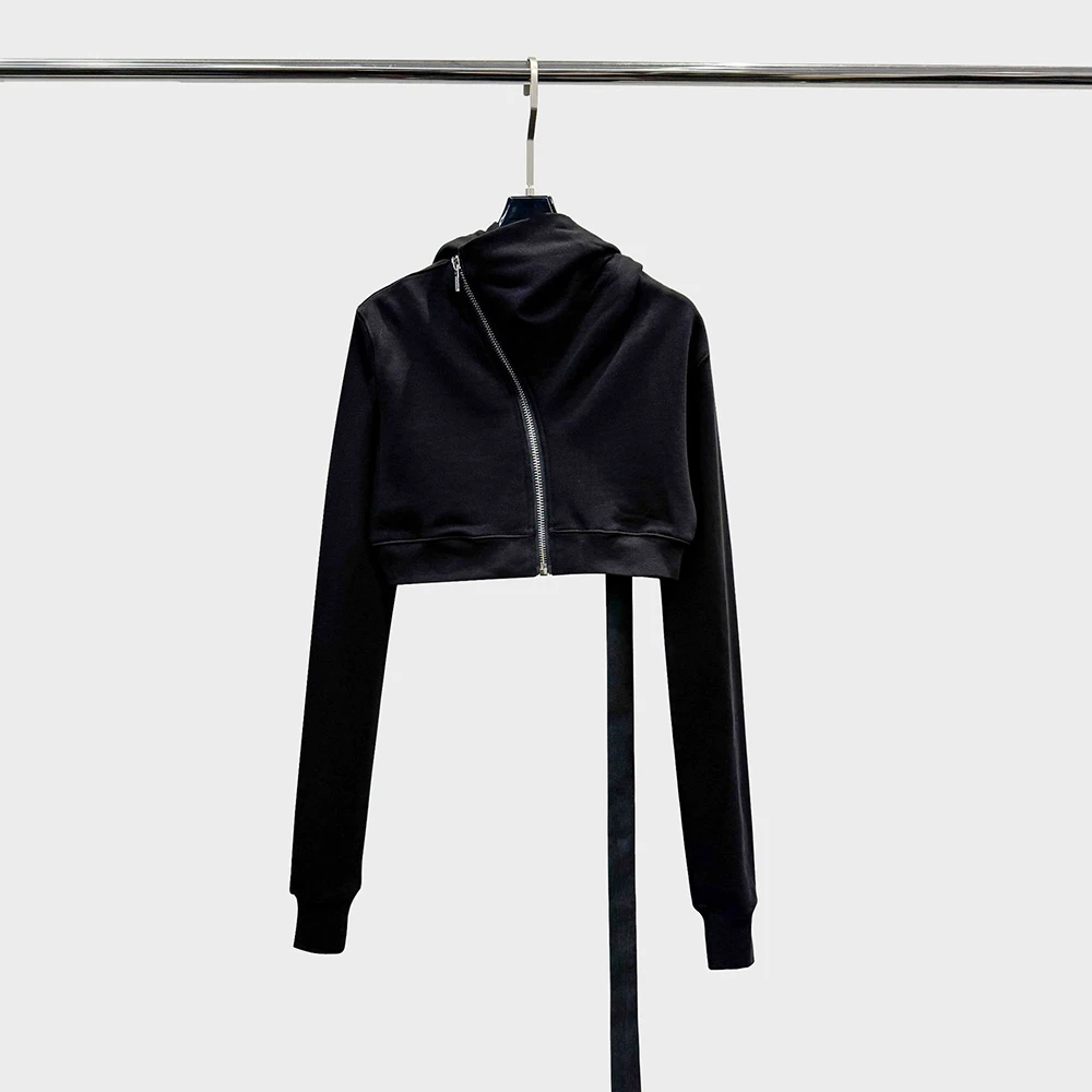 سترة نسائية منسوجة بالكابل Y2K مستوحاة من ربطة عنق وتفاصيل مريحة وقلنسوة سترة قصيرة لخريف وشتاء 2025 جديد #2