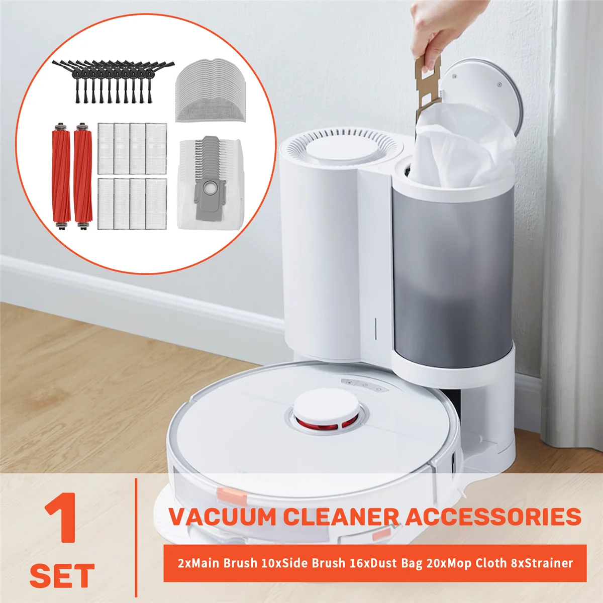 Para s7 max ultra q100tsc escova lateral principal filtro hepa mop pano saco de pó acessórios substituição