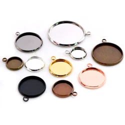 High Quality 10/12/14/16/18/20mm Iron Material One Loops Cameo Setting Base Cabochon Setting Base