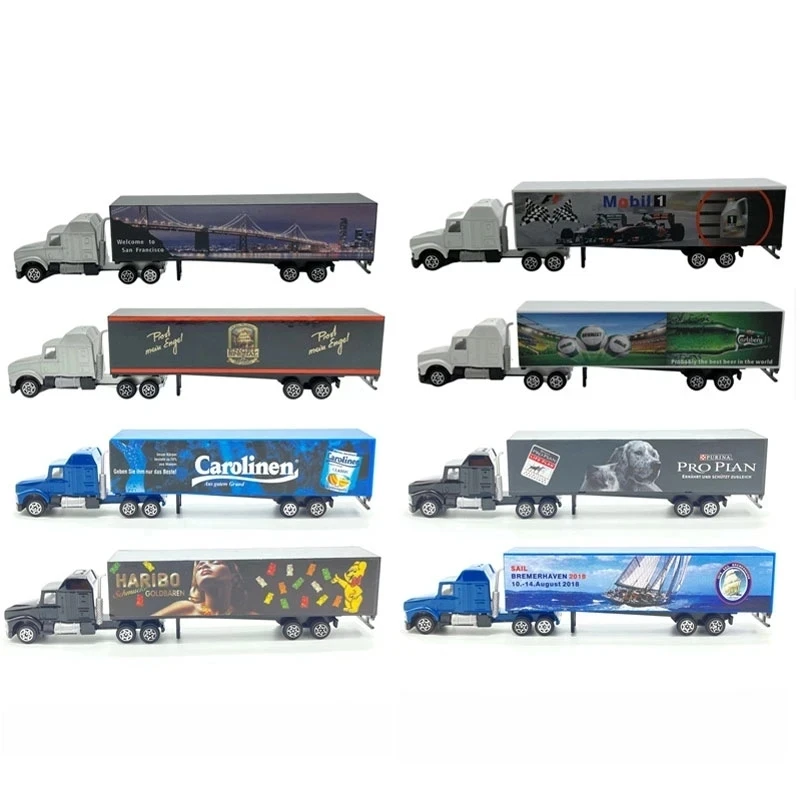 

1/87 HO Scale Car Model Container Truck Model Train Scene Miniature Collection Sand Table Landscape Hobby Toys Children Gifts