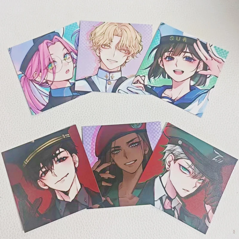 6Pcs/Set 2025 Alien Stage TV Anime Card Mizi Sua Ivan Till Hyuna Luka Cosplay Square Corners LOMO Card Postcard Christmas Gift