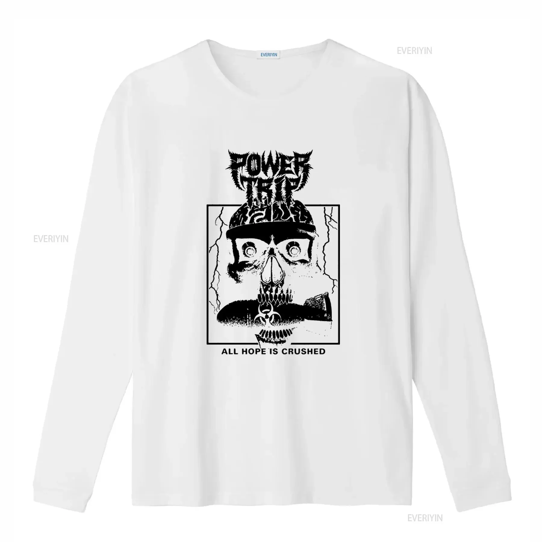 Power Trip Skull T Shirt Crossover Thrash Style with 'All Hope Is Crushed' Motif Perfect for Punk and Metal Fans vintage