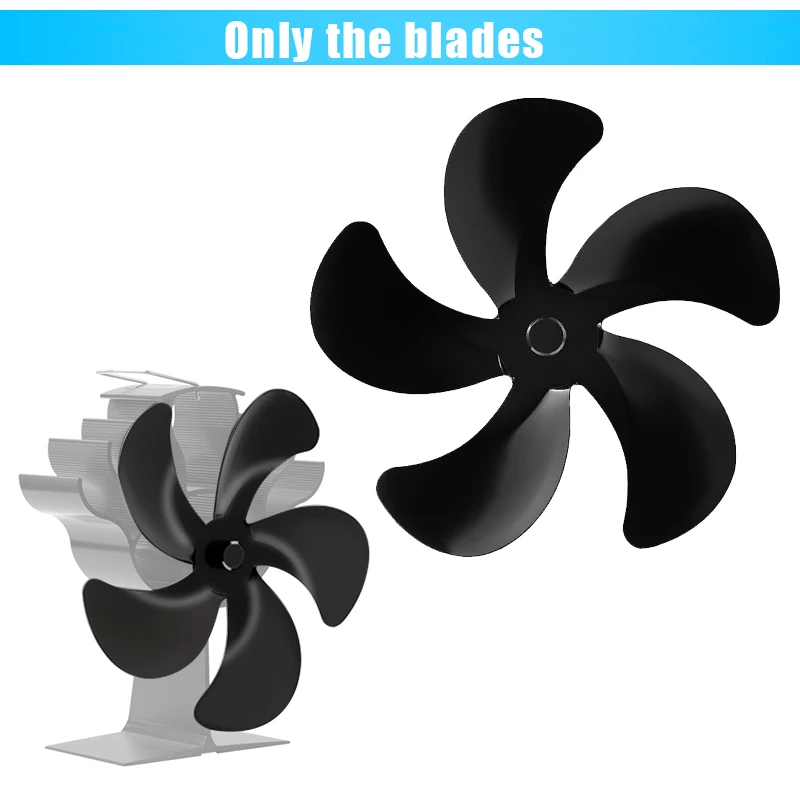 5 Blades for fireplace fans Durable High Quality Brand New Accessories Aluminum AlloyFan Blades  Environmental Low Noise