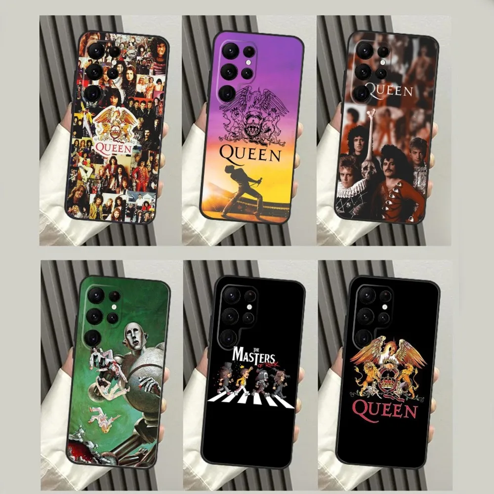 F-Freddie-Mercury Q-Queen Band Phone Case For SamsungS23,S22,S21,S20 Ultra Pro S10,S30Plus,S9,20lite Ultra Black Cover