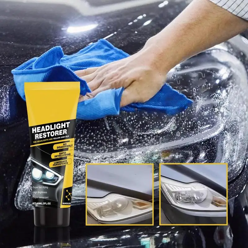 Car Headlight Cleaner Lens Cleaner Repair Paste Cleaning Paste Headlight Polish Long-Lasting Stain Remover UV Protection For Car