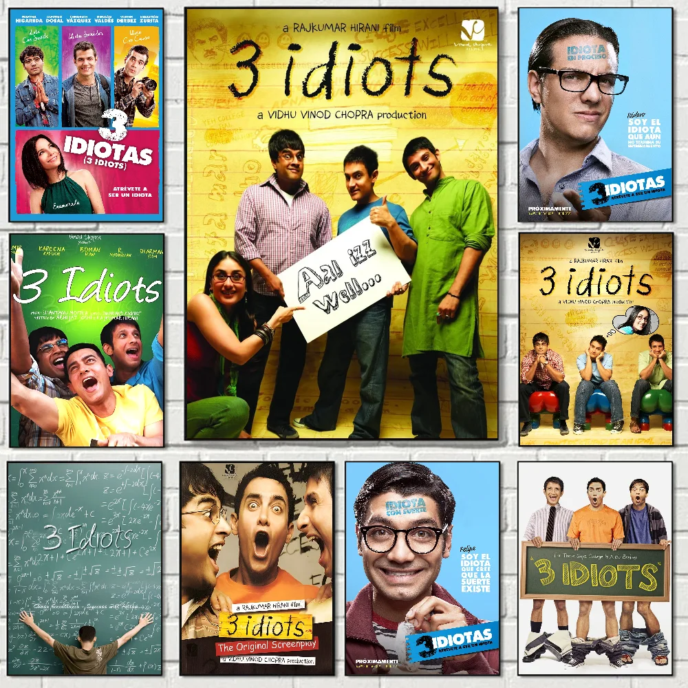 3 IDIOTS Poster Stickers Art Wall Murals Decor Game Room Decor Gifts HD Painting