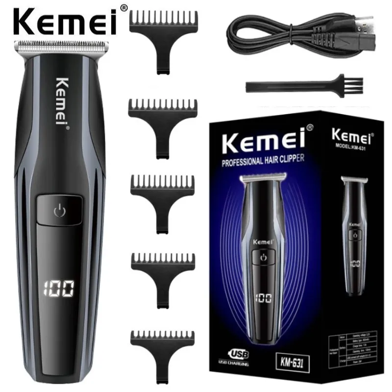 Kemei Professional Hair Clipper Rechargeable Electric Trimmer For Men Beard Kids Barber Cutting Machine Haircut LED Screen