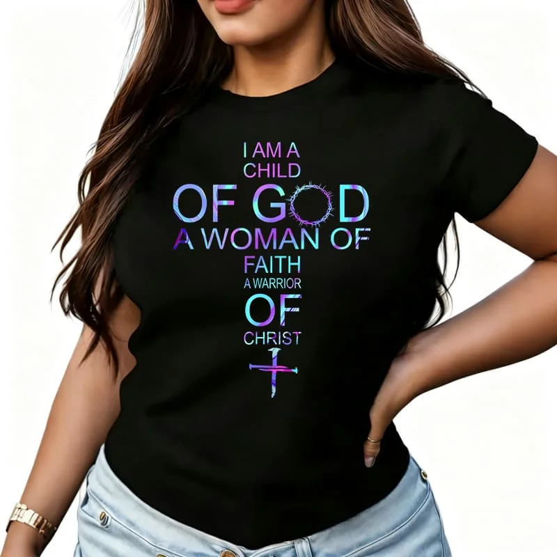 I Am God's Women's T-Shirt 100% Cotton Funny Graphic Short Sleeve Tee Novelty Shirt Casual Crew Neck Top S-5Xl