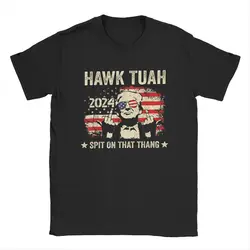 Men's T-Shirt Donald Trump Hawk Tush Funny Cotton Tee Shirt Short Sleeve 2024 Flag Funny T Shirt Round Neck merch New Arrival