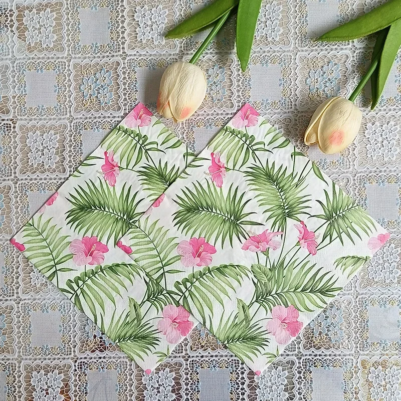 20pcs 33cm 2-Ply Printed Facial Tissue Paper Picnic Birthday Party Wedding Confessions Tissue Full Floral Napkins Decoupage