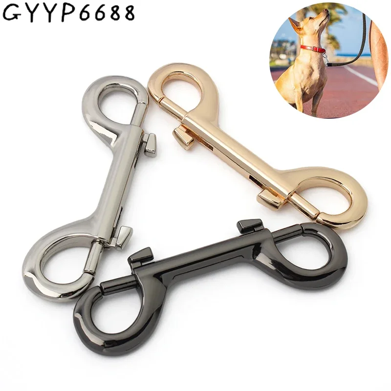 long double ended snap hooks metal strong hook 2 claps hardware for handmade handbag hanger swivel hooks