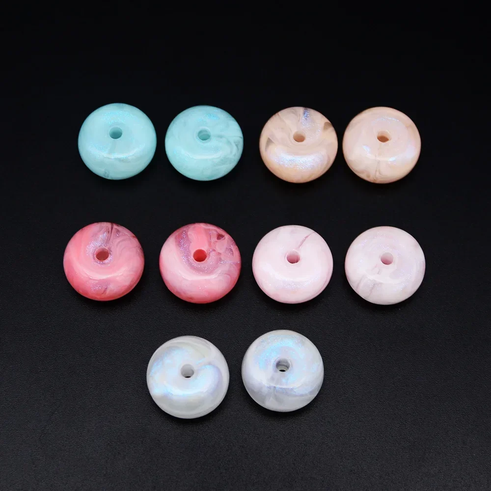 10 Pieces  10 * 17mm  Oblate Circle  Pearlescence  Jelly Colored Acrylic Beads  DIY Manufacturing Jewelry Accessories Materials