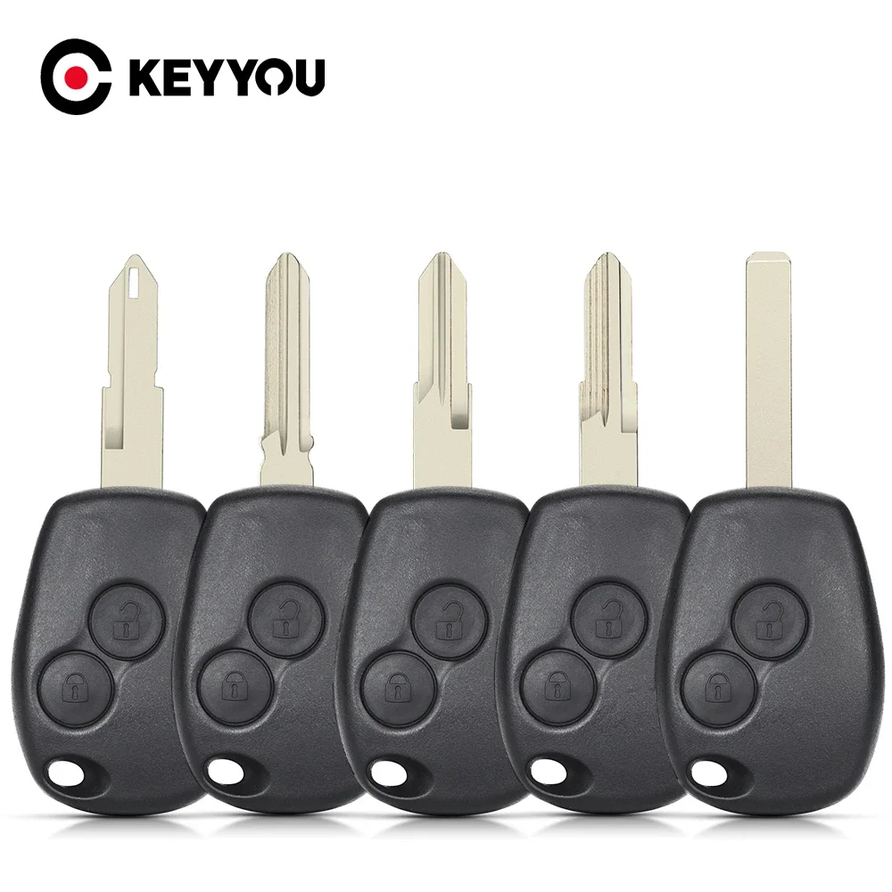 KEYYOU 2 Button Car Key Case Fob Shell For Renault Megane Modus Espace Laguna Duster Logan Sandero Fluence Clio Kango For Nissan