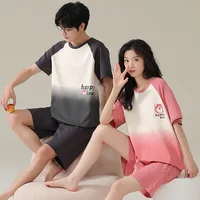 Summer Sleep Lounge Pajama Short-Sleeved Women's Pajama Set Cartoon Pyjamas Pure Cotton Couple Sleepwear Home Fashion - Image 4