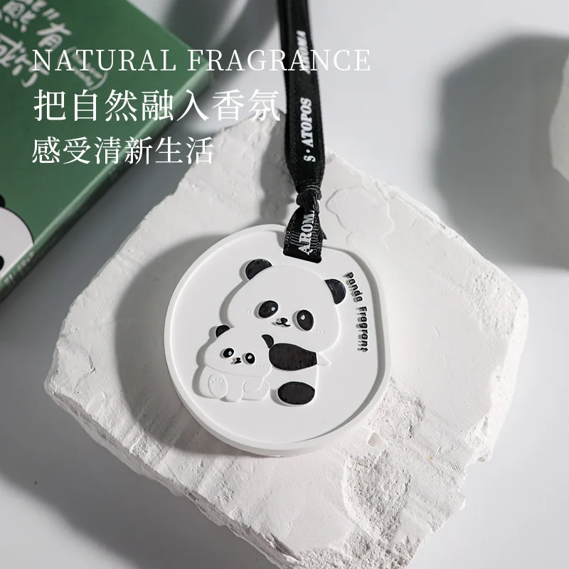 

Creative cute panda gypsum aroma diffuser indoor home, car aroma hanging accessory clothes and cabinet long-lasting fragrance