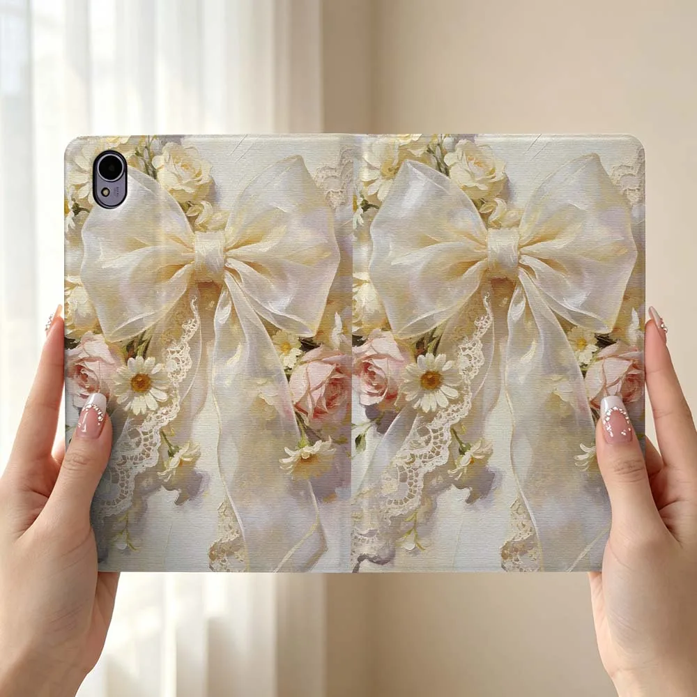 Beautiful Bow Pattern For Huawei MediaPad MatePad Honor Pro V6 9 V8 X9 X 10 13.3 12.3 11 11.5 Inch Tablet Case Pen Tray