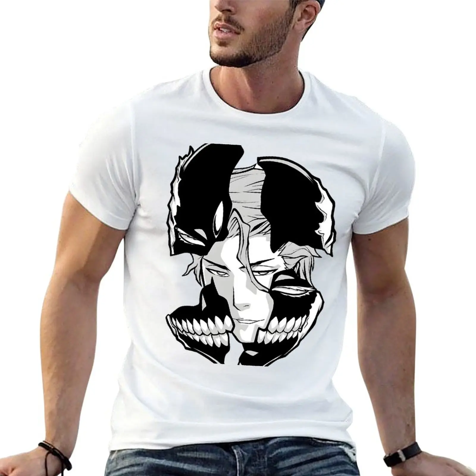 Hollowed mask T-Shirt man t shirts graphic men t shirt cotton 100% t shirt for man T-shirt