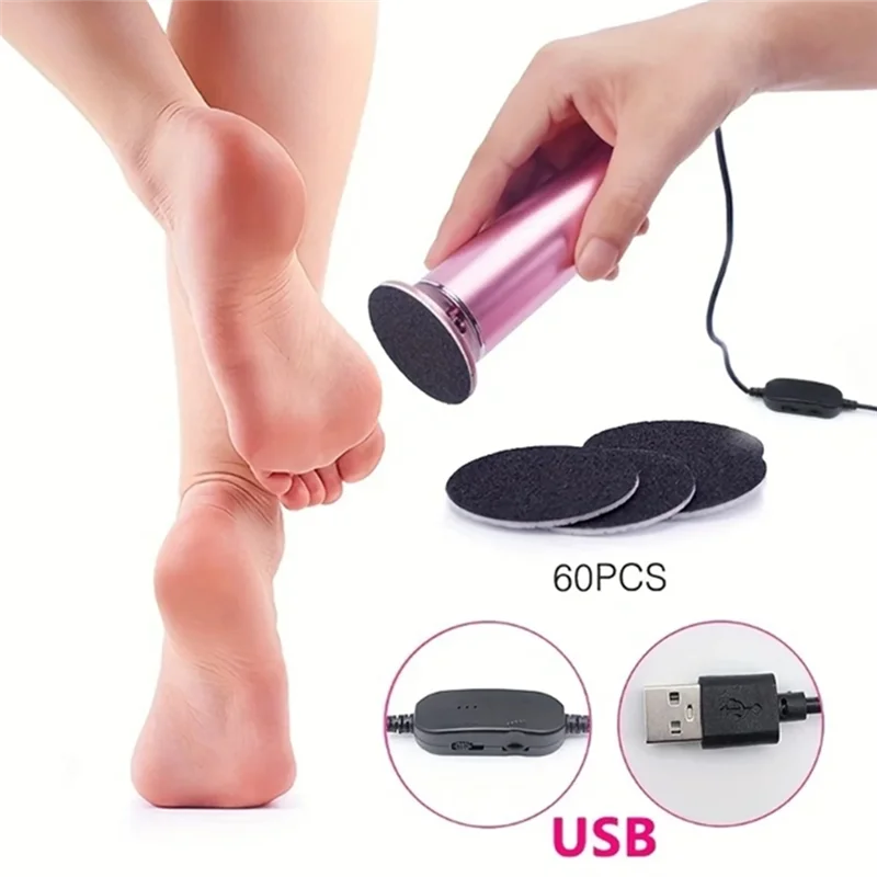 

B98A-Adjustable Speed Electric Foot Callus Remover Pedicure Machine With 60 Replacement Sandpapers In Pink