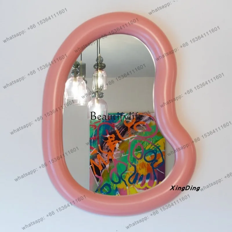 Best Sellers French Cream Style Bathroom Mirror Wall-Mounted Internet Celebrity Living Room Irregular Decorative Mirror