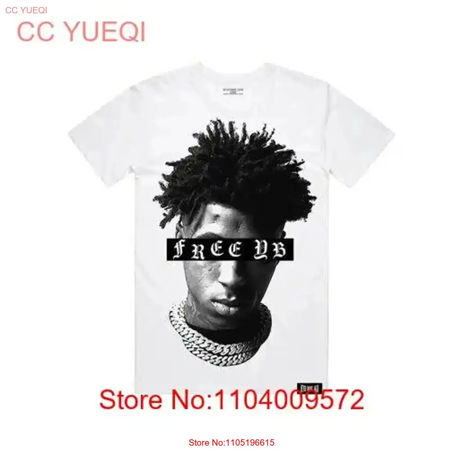 White Never Broke Again Free YB T Shirt vintage Washed Slightly Stylish Comfortable fashion Casual Versatile graphic streetwear