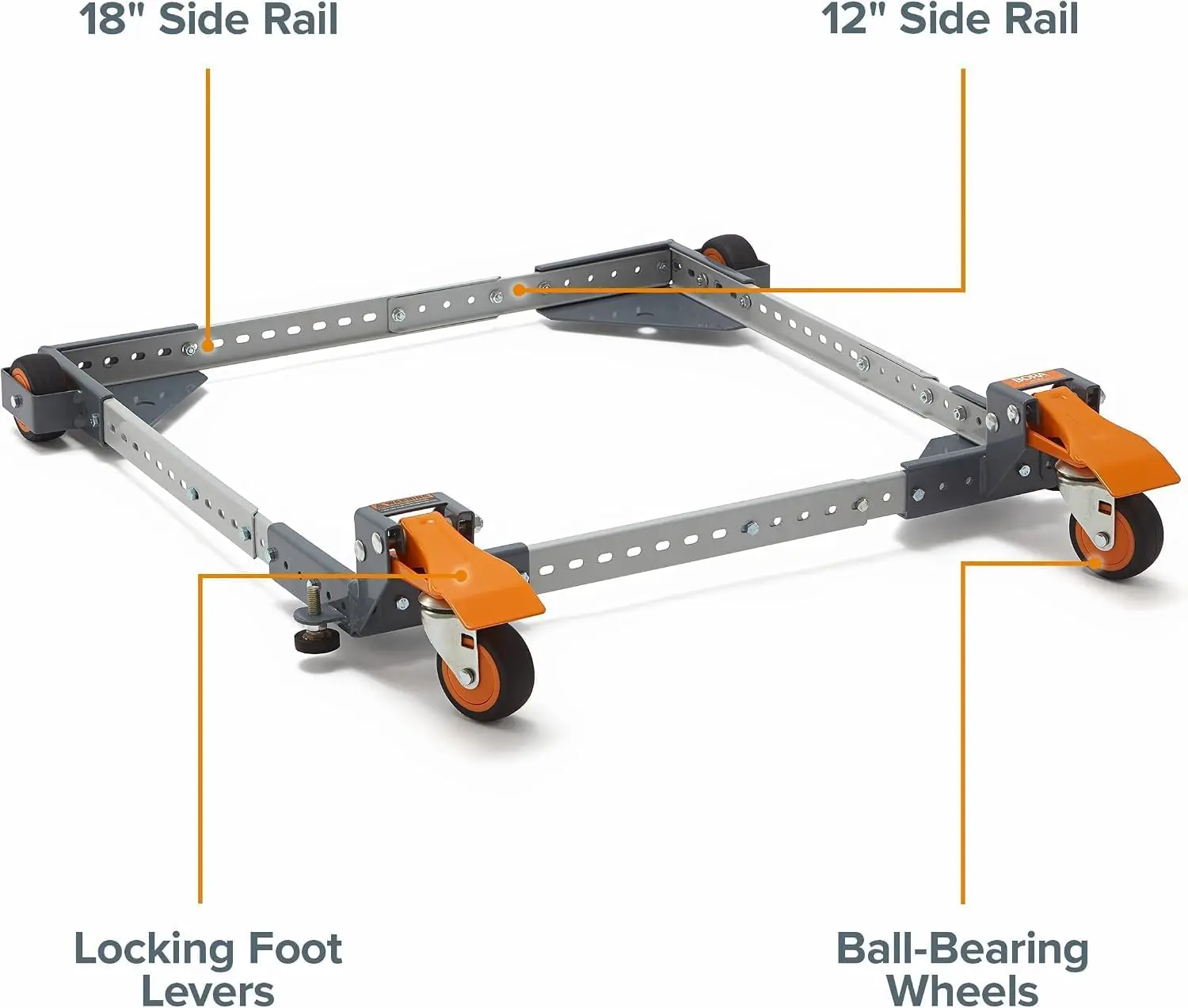 BORA PM-2500 Mobile Base for Shop Equipment - Adjustable Table Saw Base