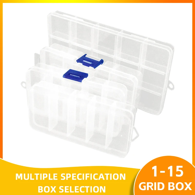 Jewelry Box Organizer Storage Plastic Transparent Compartment Adjustable Container For Button Hardware Screw Detachable Box Case