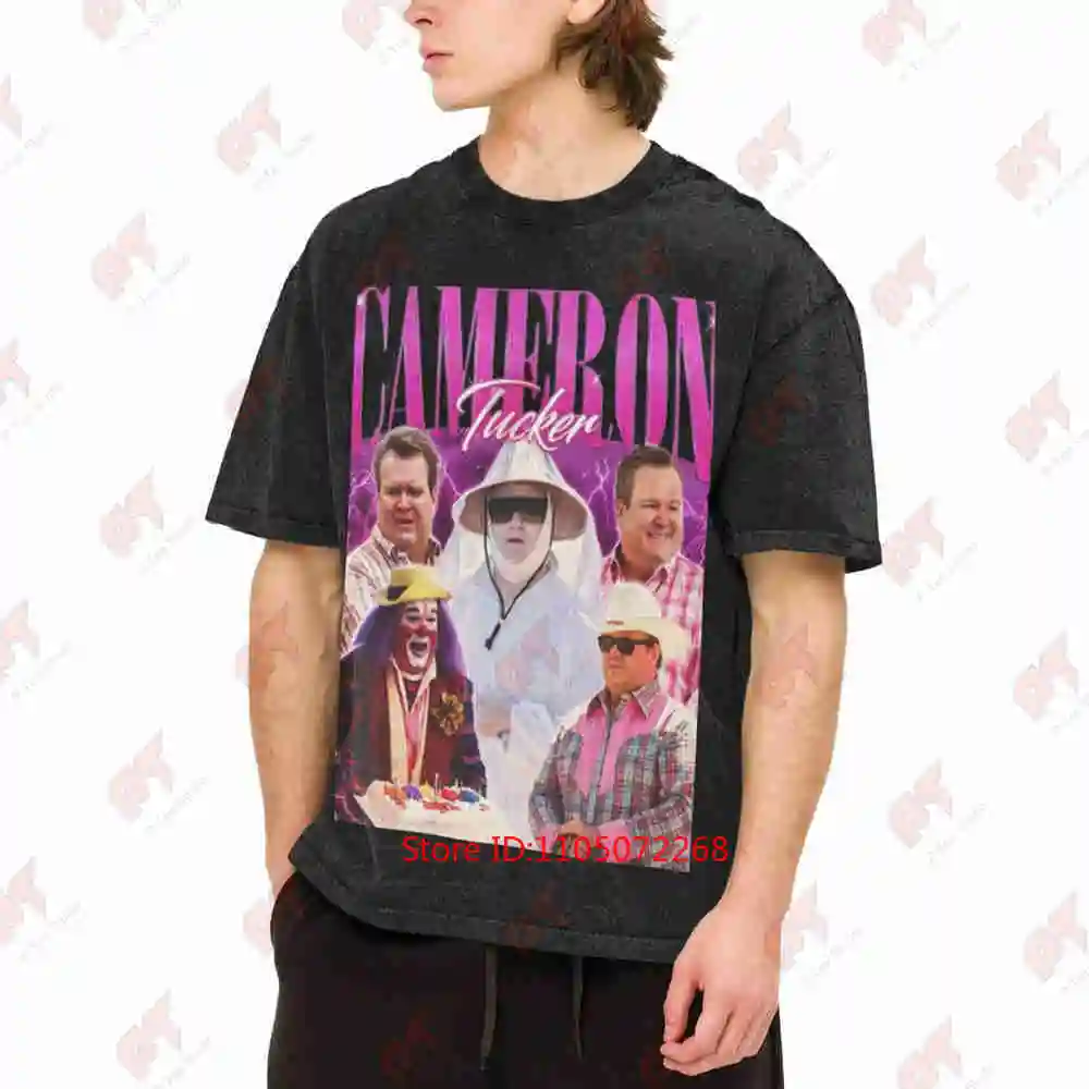 Cameron Tucker Retro Modern Family Christmas Vintage Washed Tee Pure Cotton T-Shirt