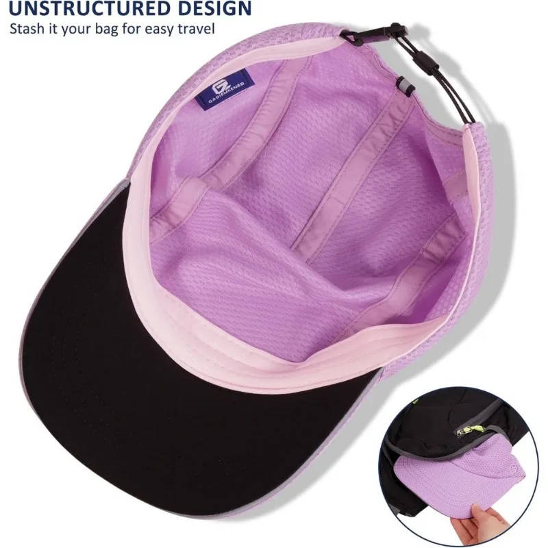 GADIEMKENSD Women Performance Running Hat Ideal for Race Day - Mesh - Panelled for Airflow, Lightweight & Reflective for Safety