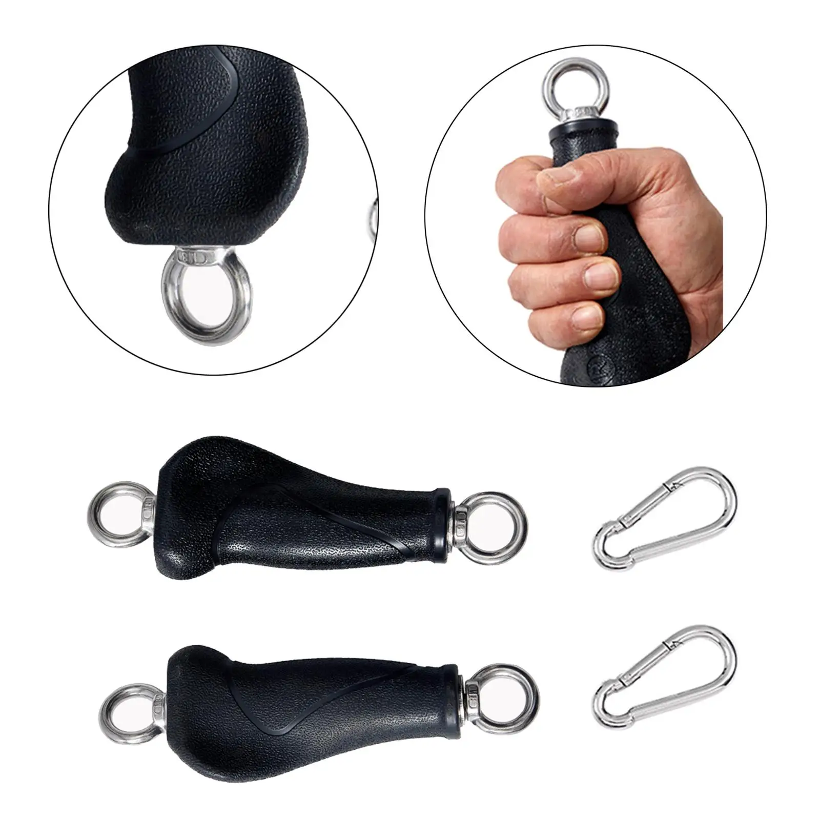 

2Pcs Pull up Grips Exercise Handles Bodybuilding Pulldown Attachment Pulley