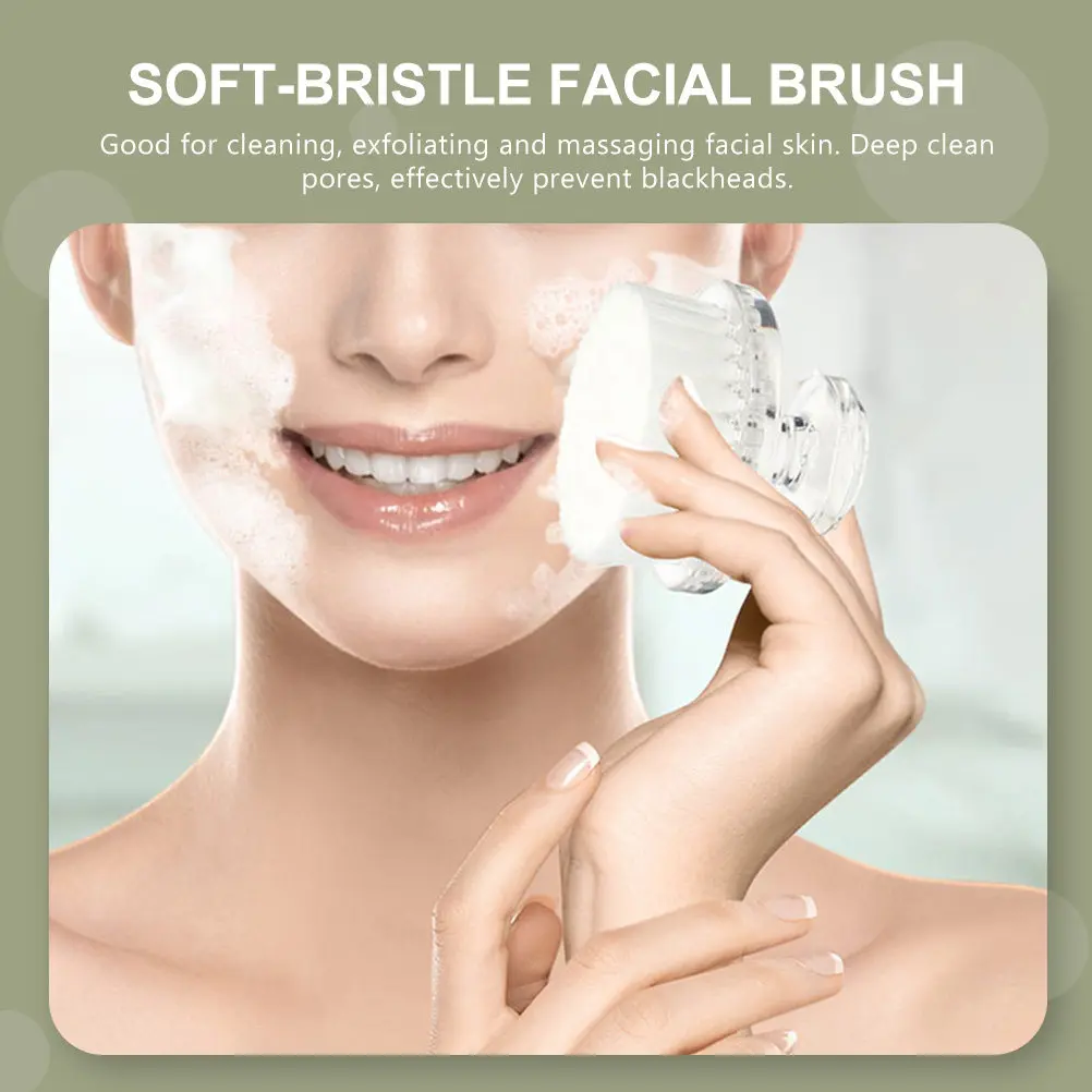 3Pcs Facial Brush Set Premium Ps Fiber Face Cleansing Brush for Deep Pore Cleaning Exfoliating Skin Smoother Manual Face