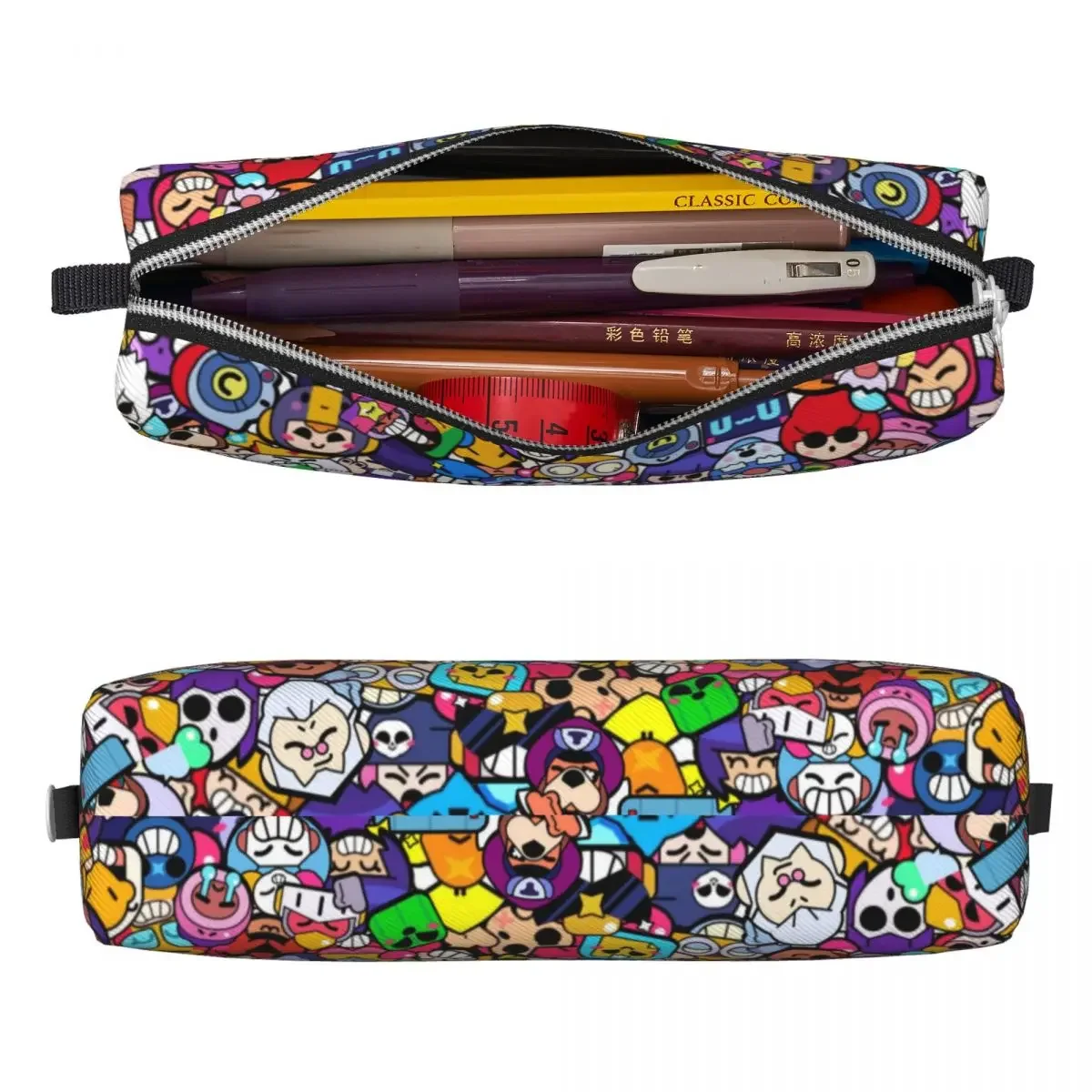 Brawled Game Pencil Case Cute Pen Bag for Student Big Capacity Office Zipper Pencilcases