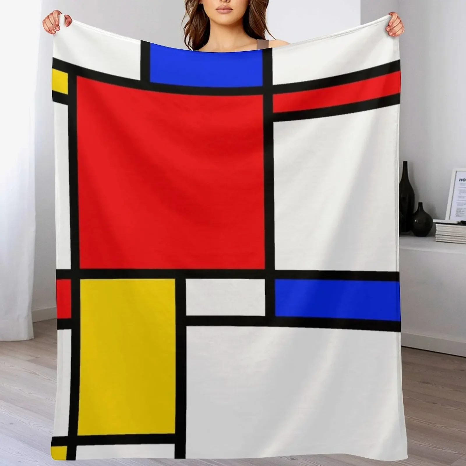 

Mondrian Throw Blanket Ultra Plush Cozy Blanket for Napping Sleeping