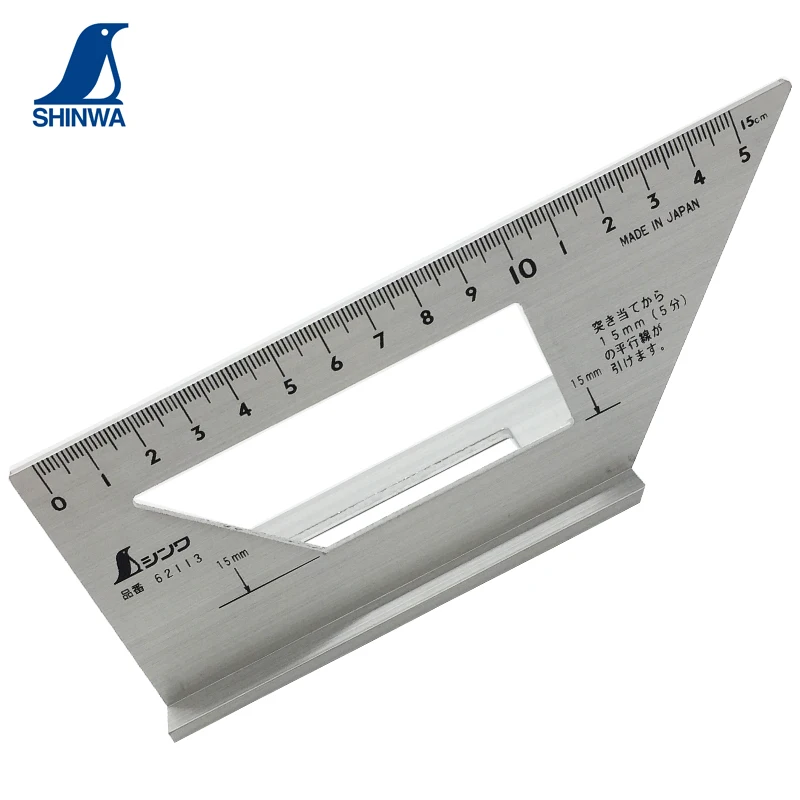 Giappone Shinwa 62113 righello angolare multifunzione 45 ° 90 ° righello a linea incrociata righello angolare per la lavorazione del legno calibro