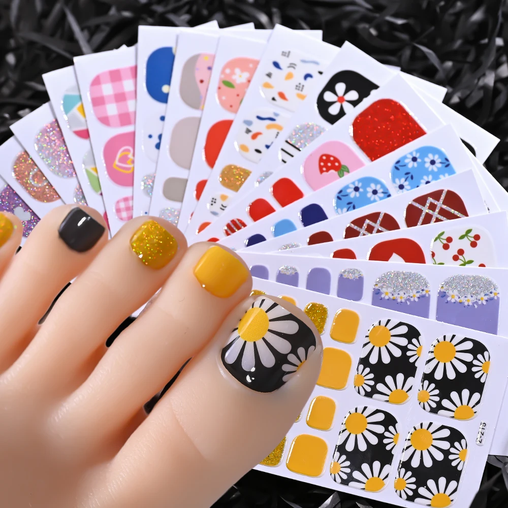 5/10 szt. Mieszane Losowe Naklejki na Paznokcie u Stóp z Pełnym Pokryciem, Motyw Dopamina, Samoprzylepne, Bez Potrzeby Pieczenia