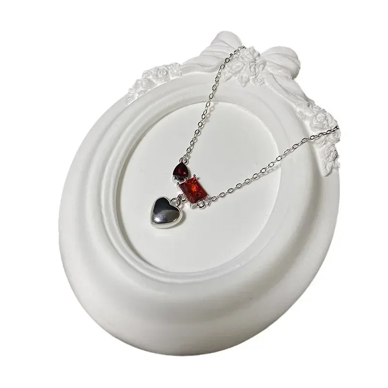 MDL مويسانيتي.. نمط جديد قلادة Tian'ku Ins ضوء فاخر تصميم متخصص الحب زركونيا طبقة مزدوجة سلسلة الترقوة بالجملة #5