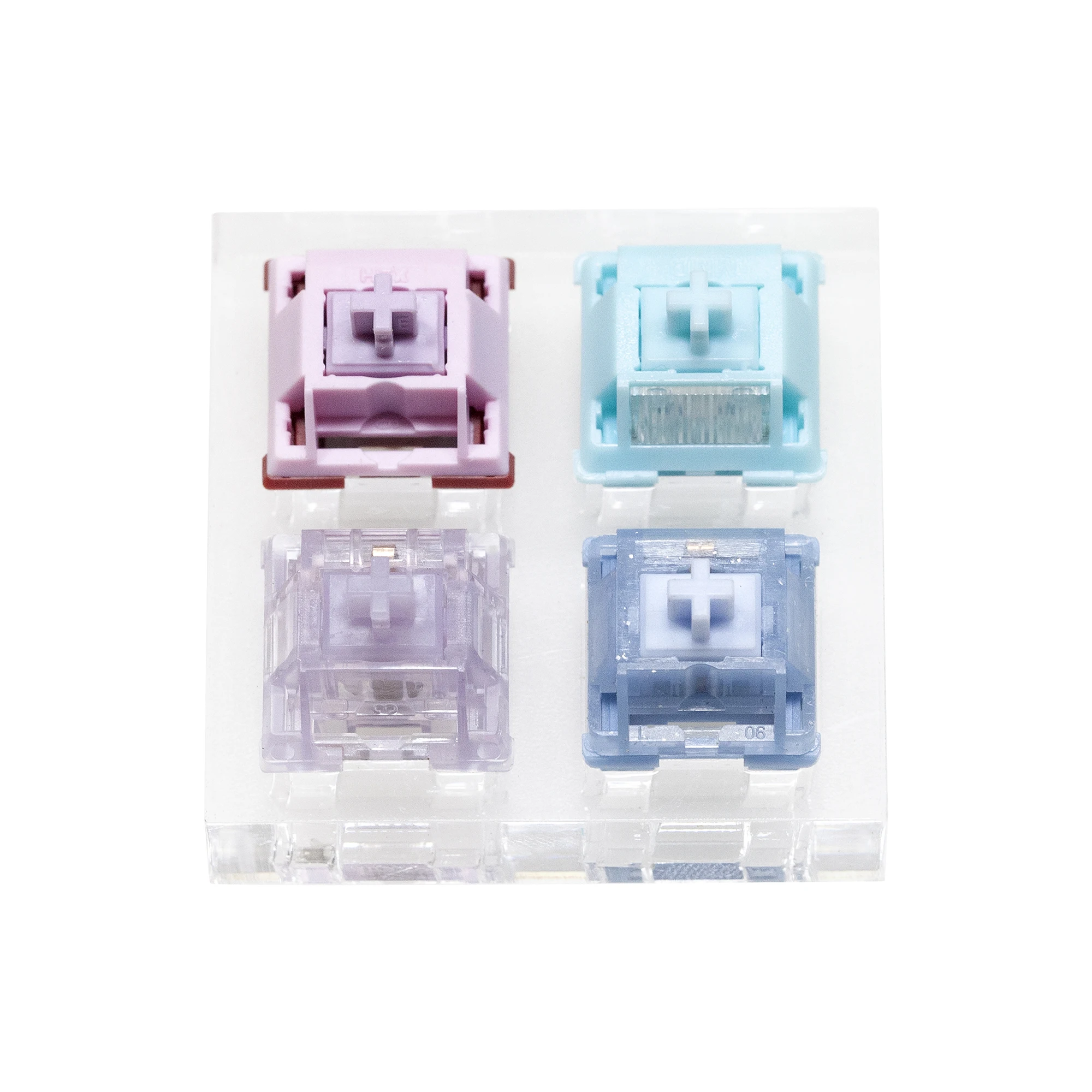 4 Switch Tester Switches with blank keycaps acrylic base for mechanical keyboard MOYU Muse MMD Dune Topaz Blue Topa