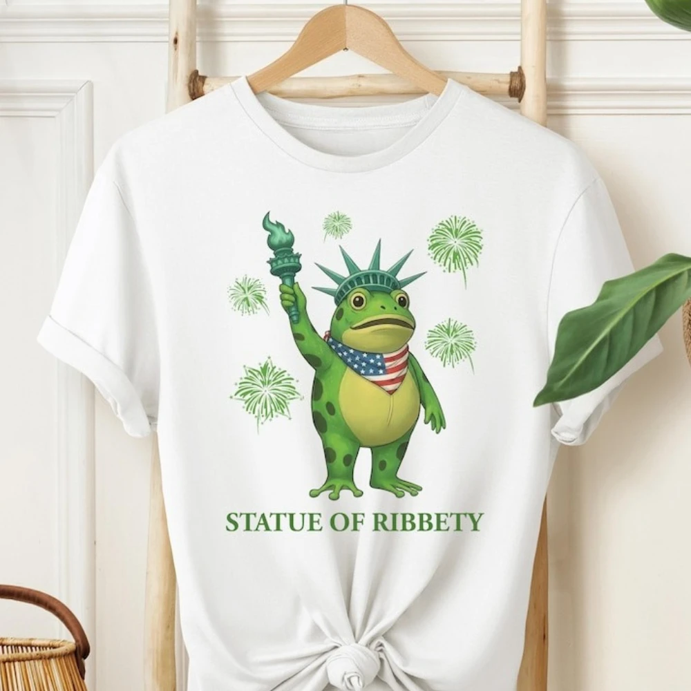 面白いポートランドカエル抗議シャツリベティ像 Tシャツ自由カエル Tシャツ男性女性ファッションカジュアルクルーネックコットン Tシャツトップス